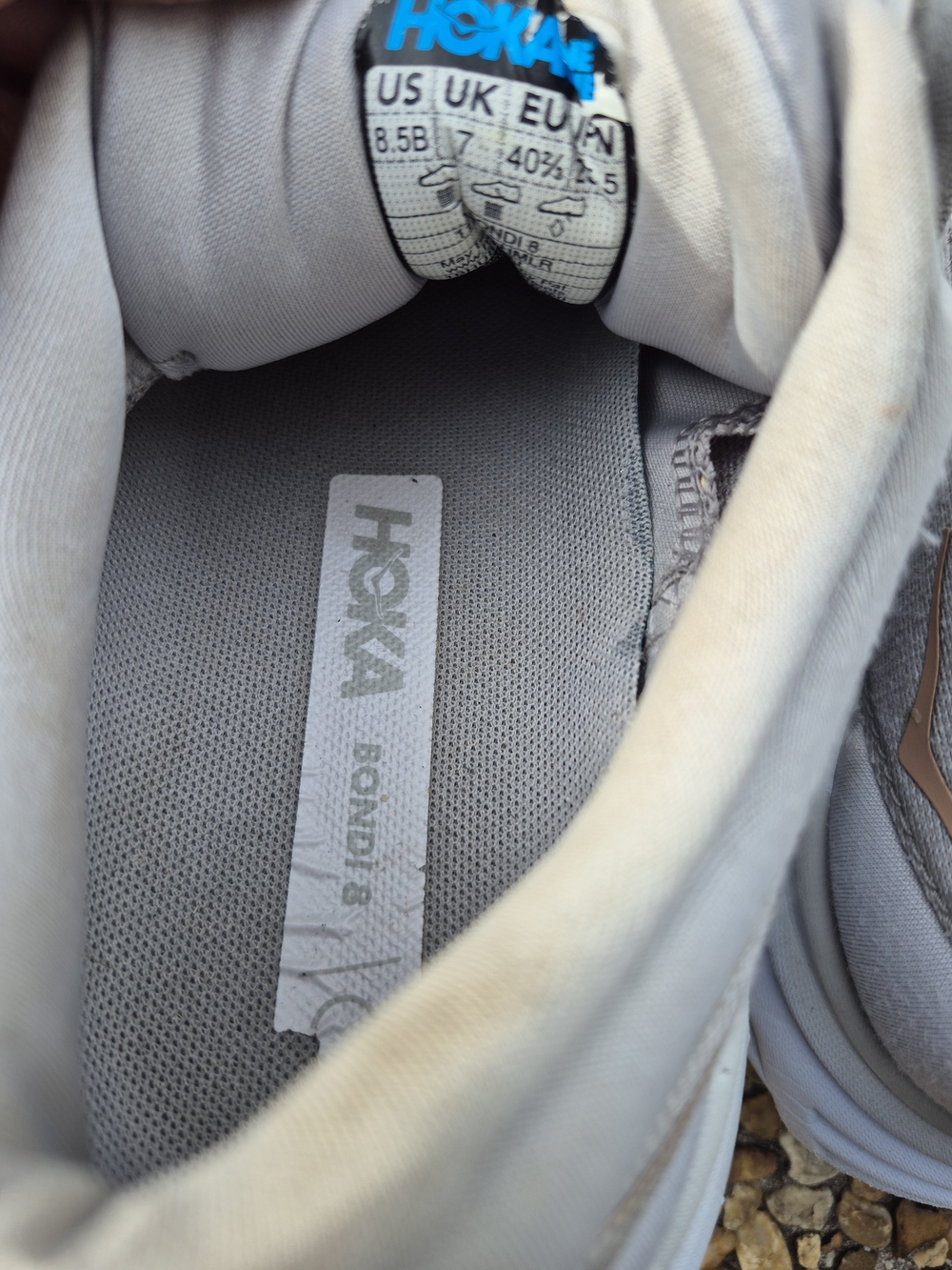 Hoka One One Women's Running Shoes - Light Gray with Coral Accents - Picture 8 of 12